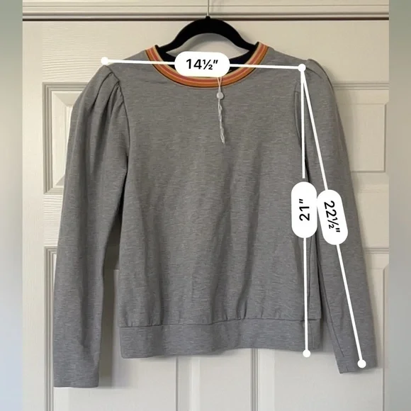 NWOT Womens Trina Turk Pouf Sleeve Sweatshirt. Size S - Picture 4 of 7